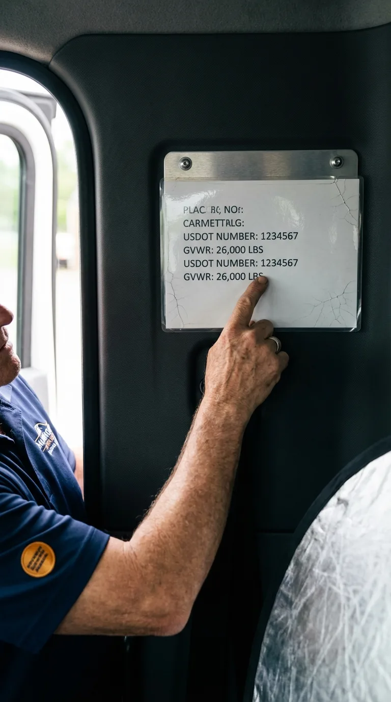 USDOT licensing placard verification in Electric City
